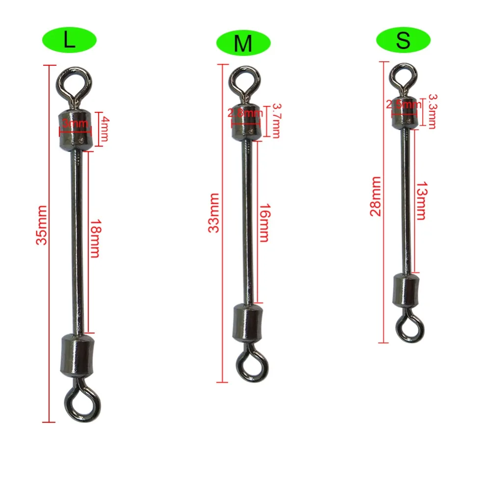 INFOF 200 штук Вертлюги для рыбалки поворотный с свинцовым сидением S/M/L рыболовный соединитель поворотный крючок для карпа рыболовные снасти