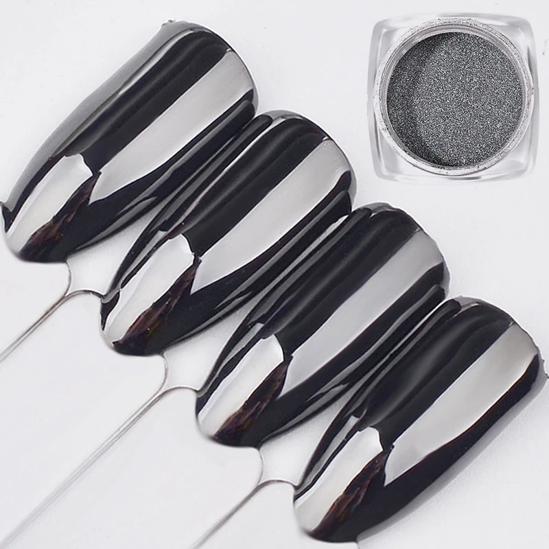 

Mirror Powder for UV Gel Nail Polish Mine Black Pigment Nail Glitter Dust Nail Art Chrome Magic Look Gradient Nails