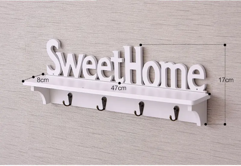 1pc New Magnetic Wall Key Holder Rustic Style Letter SweetHome Storage Organizer Home Things Hanger