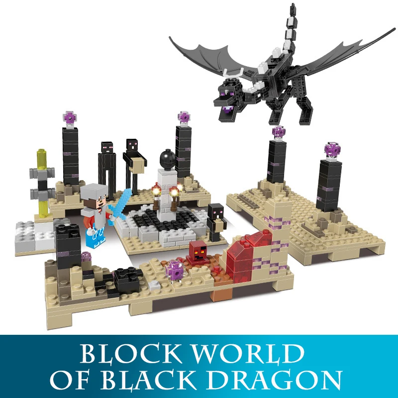 

09004 678Pcs Blocks World Series of Black Dragon Set Assembly Model Building Kits Children Educational Blocks Bricks Toys