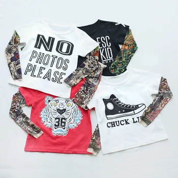 

2019 Kids Family Matching T-SHIRT Children Tattoo Sleeves Tees Family look Boy Girl Tops Adult Kid Matching Clothes