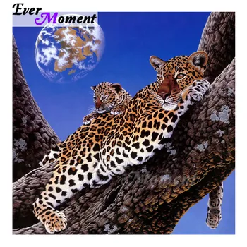 

Ever Moment Diamond Painting Handmade Leopard on Tree Earth Picture Of Rhinestone Mosaic Full Square Diamond Embroidery 3F905