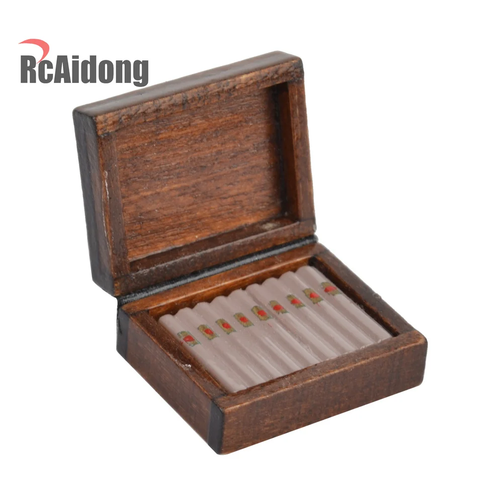 

RC Crawler 1:10 Mini Wood Cigarette Cigar Humidor Box Decoration Part for Axial SCX10 RC4WD D90 D110 TF2 Traxxas TRX-4
