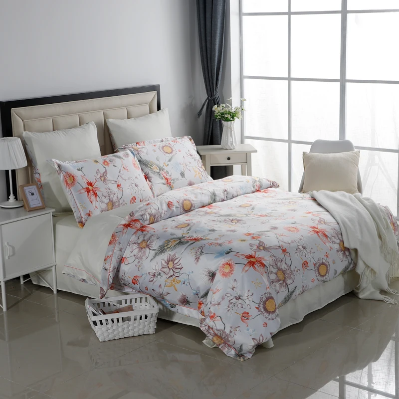 

Alanna Sheet Pillowcase Duvet cover set pastoral Flower printing 6pcs Bedding sets