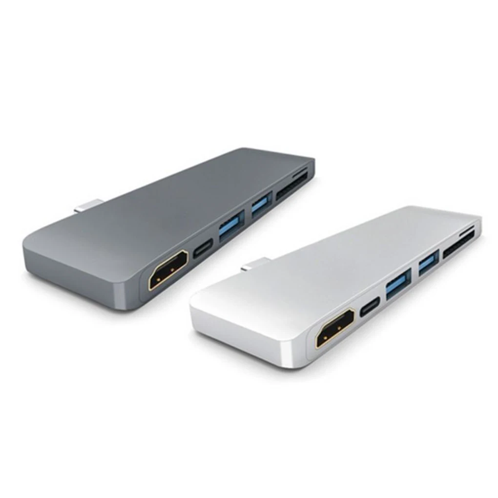 Батареи для замены ноутбуки MacBook Тип-C отложным воротником hd-конвертер 6-в-1 4K x 2k Hub адаптер TF/SD кард-ридер
