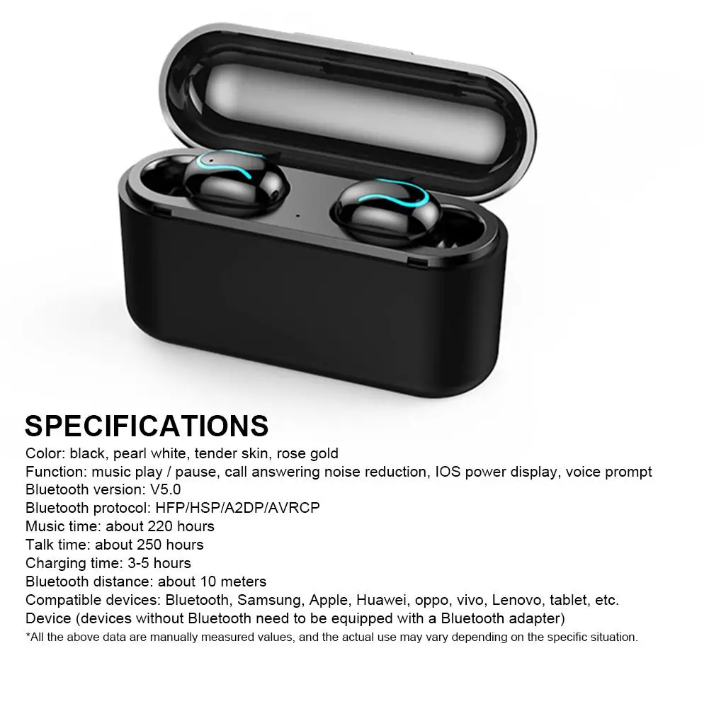 

Wireless Bluetooth Headset With Mic Stereo Sports Headphones In - Ear Running TWS 5.0 Sports headphones running earphone