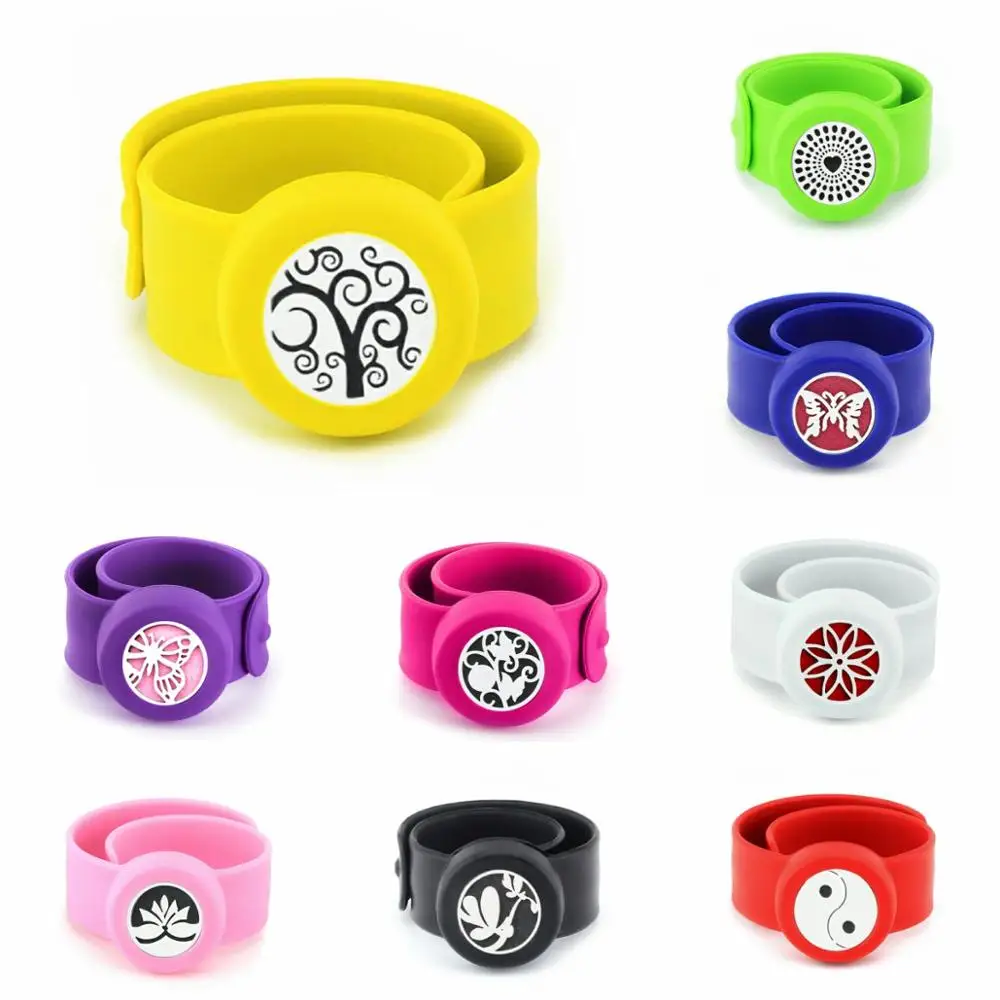 

tree of life Tai Ji 25mm 316L Stainless Steel Mosquito Repellent Diffuser Bracelet Aromatherapy Perfume Bangle Children 10 Pads
