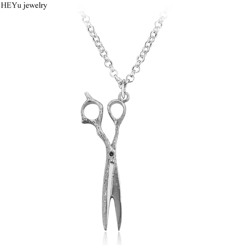 Fashion Barber's Scissors Necklaces Antique Silver Alloy Scissors
