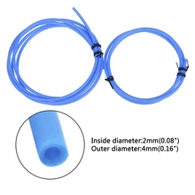 2/1 м PTFE трубы 3D принтеры части J-head Hotend Боуден экструдер 2X4 мм(внутренний диаметр 0,0" внешний 0,16") трубка