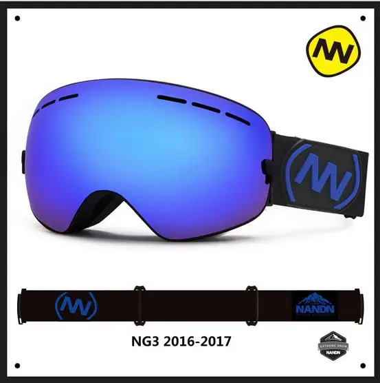 Nandn المهنية طبقة مزدوجة لمكافحة الضباب الرجال النساء كروية العدسات التمويه إطار التزلج على الجليد جوجل للتغيير عدسة