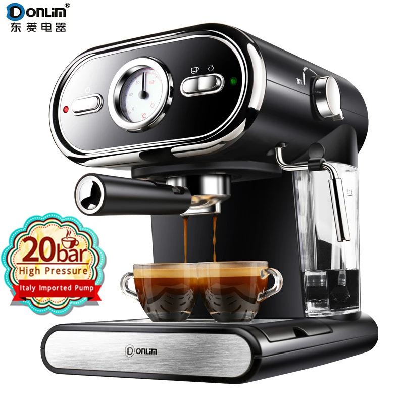 

Italian Coffee Machine Semi-automatic Espresso Coffee Maker 20Bar Pump Pressure Steam Milk Foam Espresso Machine Black DL-KF5002