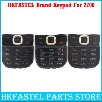 

HKFASTEL New High quality Cell phone Keyboard For Nokia 2700 Mobile Phone Housing English / Russian Keypad Cover Case