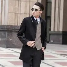 2018 Korean black grey manteau homme wool coat men single-breasted coat men trench coat fashion brand plus size M –  7XL 8XL 9XL