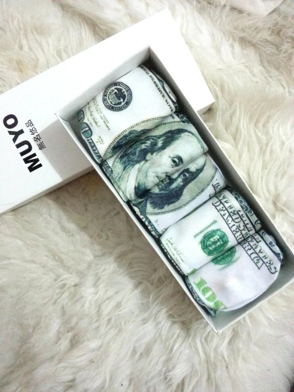 

creative socks HARAJUKU cotton print socks 5 pairs of ankle socks set rich wish dollar money birthday gift present for girls
