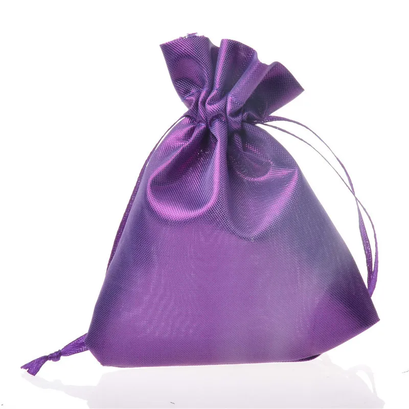 Регулируемая ювелирные изделия Упаковка атласа цвета Mix Шнурок Бархатный мешок 10x12 см, свадебный подарок Сумки и Чехлы