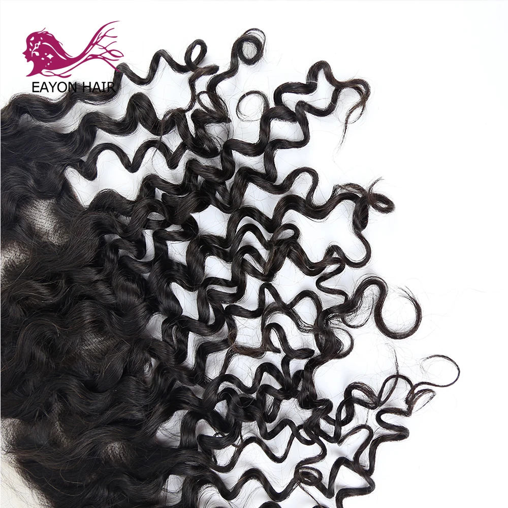 Eayon Hair Deep Curly Lace Frontal Human Hair Free Part Brazilian Hair 1 Pieces Lace Frontal Closure 100% Remy Human Hair
