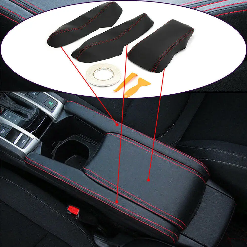 

3* PU Center Armrest Box Case Cover Trim For Honda Civic 2016-2018 Ten Generation Civic Auto Armrest Box Tape Tool