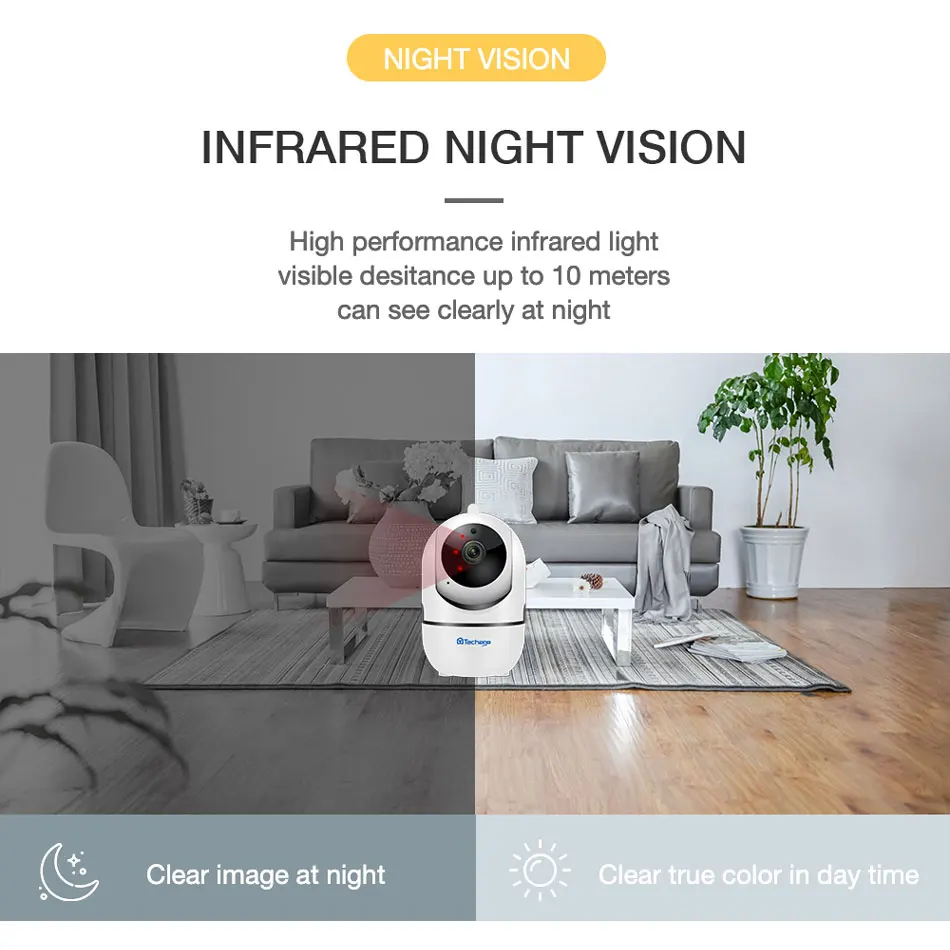  Techage 1080P P2P Cloud Wireless IP Camera Auto Motion Tracking Video Security Surveillance CCTV Mi - 32979915190
