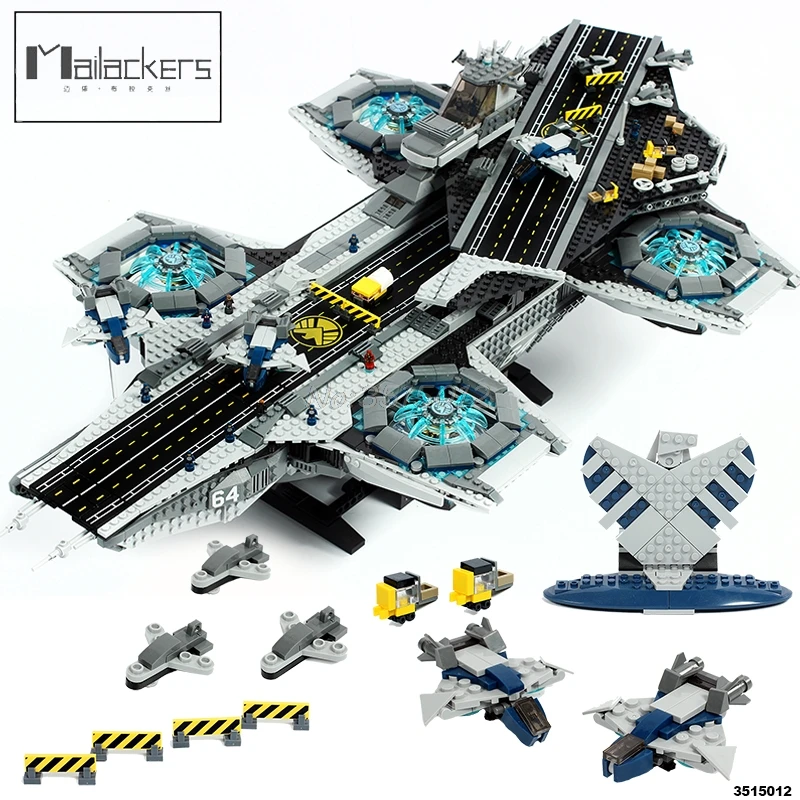 

Mailackers Marvel Super Heroes The Shield Helicarrier Avengers Hulk Nick Fury Spiderman Set Blocks Kids Toys For Children Marvel