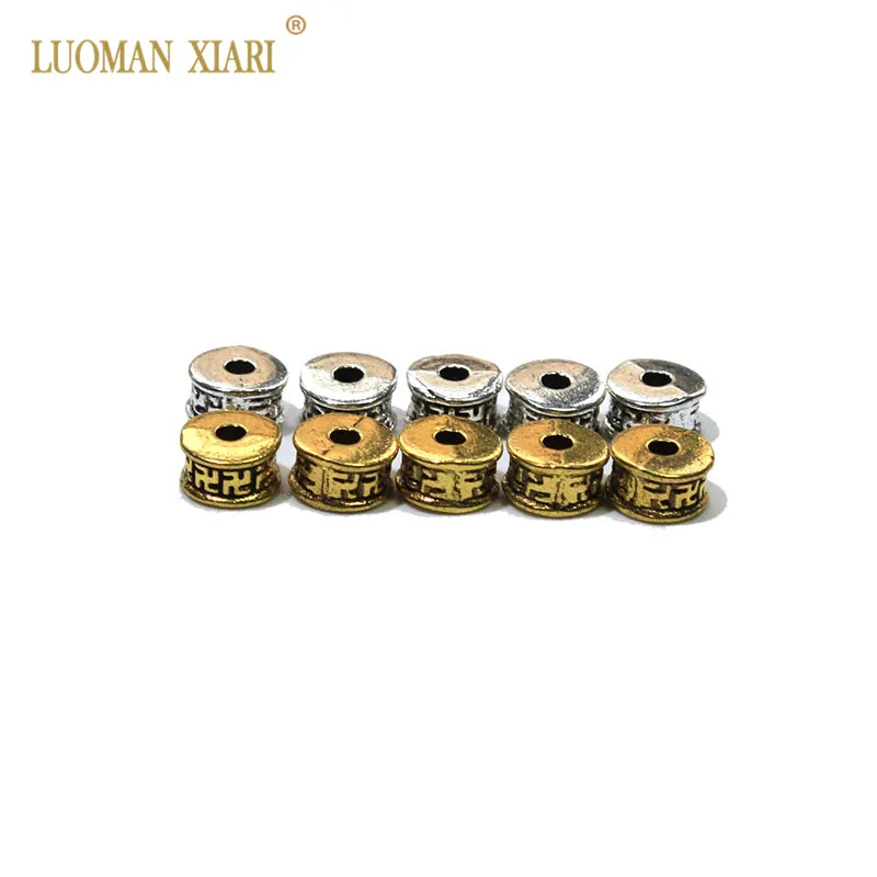 

Wholesale 20/50 pcs Lot Vintage Golden Silvery Alloy Beads Buddha Wheels Beads Charms DIY For Jewelry Making Bracelet 6 mm