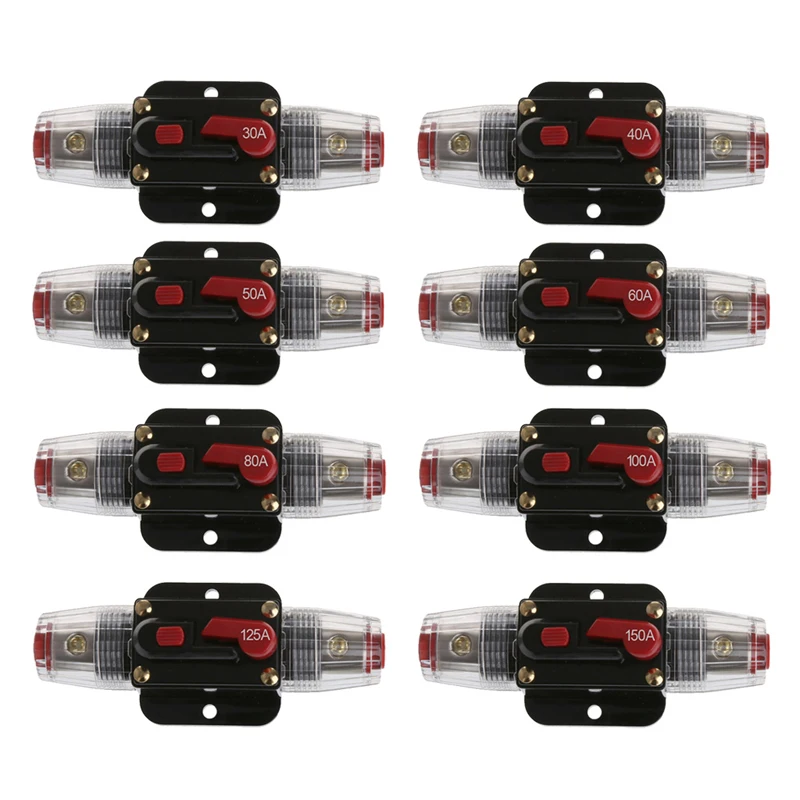 Car Audio 125/80-Amp Circuit Breaker Manual Reset Switch Agu Fuse Holder Auto Replacement Parts Fuses Car Audio 125/80-Amp Circuit Breaker Manual Reset Switch Agu Fuse Holder Auto Replacement Parts Fuses
