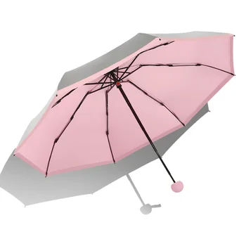 

Fashion Sun Umbrella Rain Women Titanium Silver Anti UV Mini Umbrella Kids Portable Five-folding Umbrella Windproof UPF50+