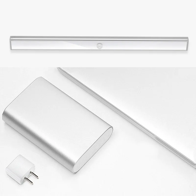 

USB Rechargeable Closet Light Automatic Sensor Aluminum Cabinet Light Motion Detector Wall Lamp 6000K-6500K White 5W