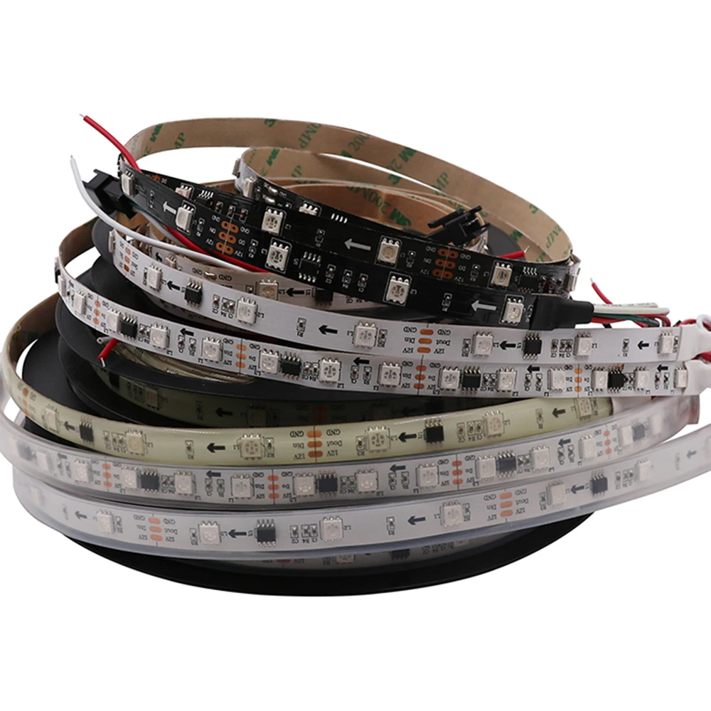 12В WS2811 светодиодный RGB светильник с 133 управлением 5050 SMD адресуемых 30/60leds/m