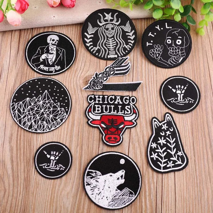 

Computer embroidery chapter tide brand punk pirate fashion DIY clothes decoration patch stickers