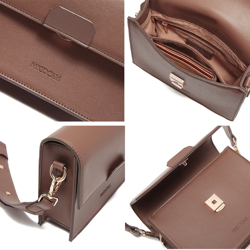 Wide shoulder strap crossbody bags for women Quality PU leather casual bag designer HSC106