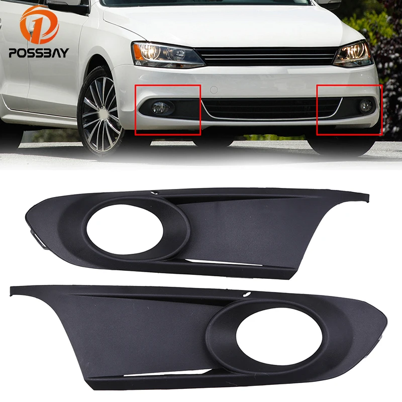

POSSBAY Car Styling Car Front Fog Light Lamp Grille Frame Lower Grill Cover for VW JETTA MK6(Typ 5G) 2011 2012 2013 Pre-facelift