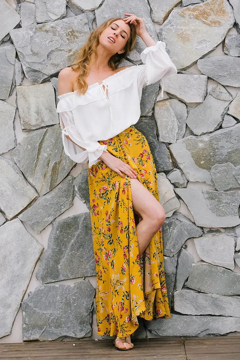 Sweet Women Casual Chiffon Blouse Shoulder off tops White Ruffles Chiffon clothes 2018 Summer Beach Blouse Outfit S-XL 7 (2)