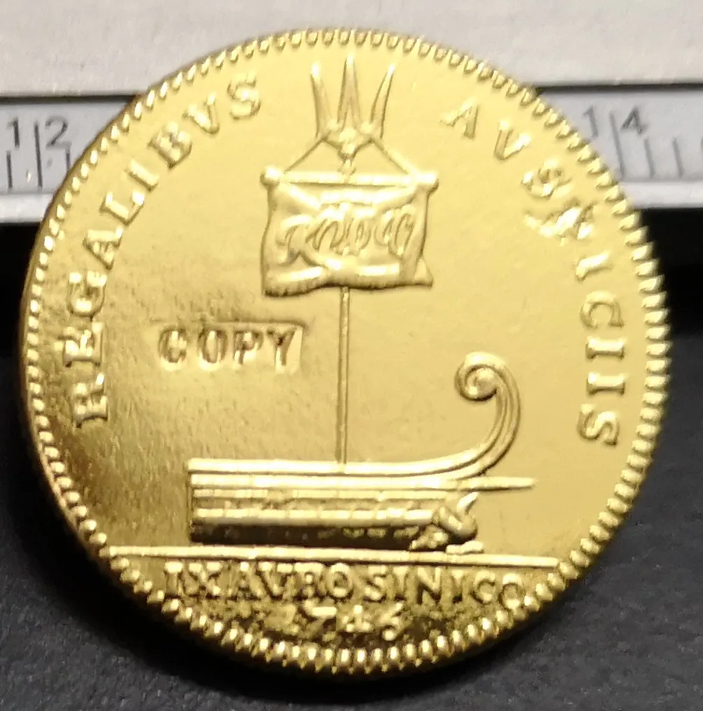 1746 ДАНИЯ 1 Dukat 22 K Позолоченные Имитация монеты