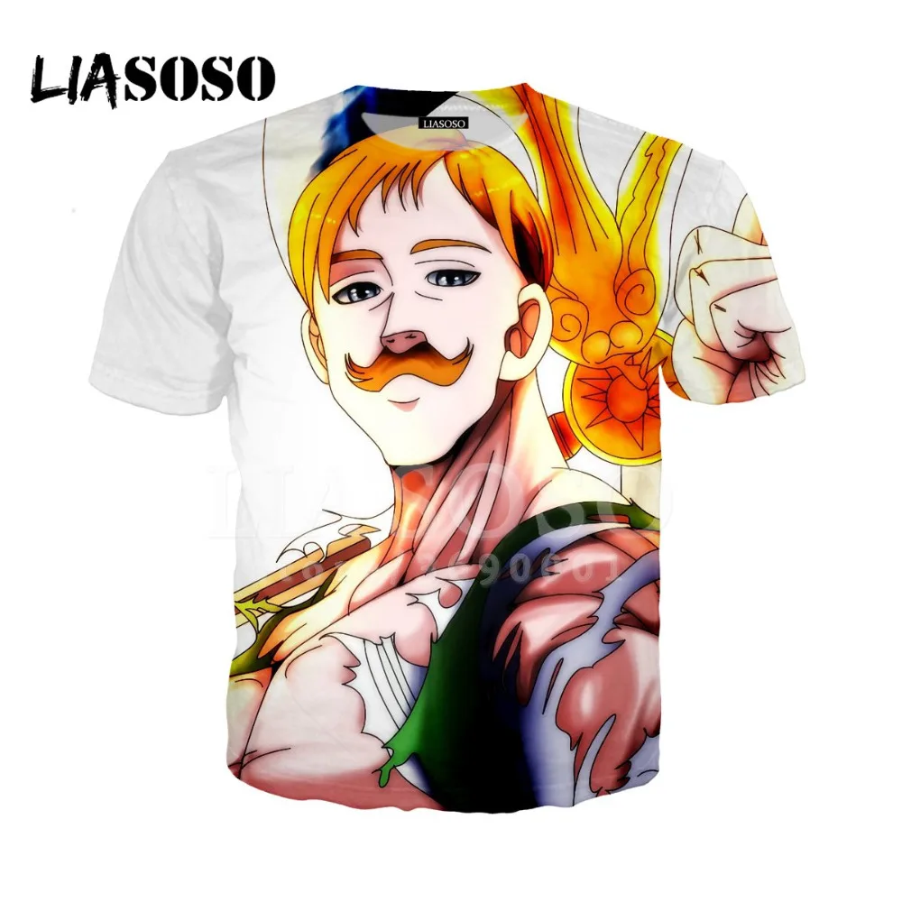 

LIASOSO 3D Print Women Men The Seven Deadly Sins Escanor Lion's Sin of Pride Tshirt Summer T-shirt Hip Hop Short Sleeve X0979