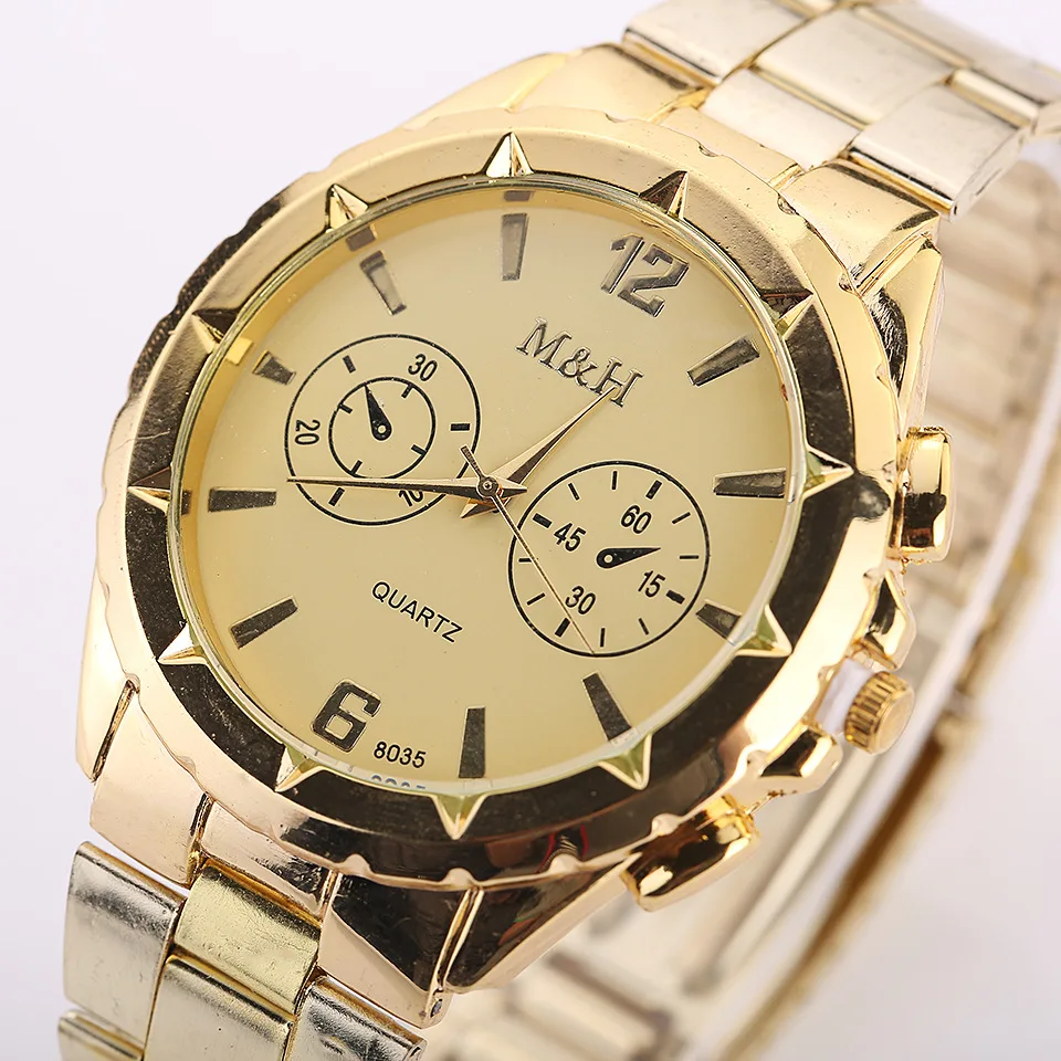 

New fashion gold men's quartz watch business supply hot men's watches relogio masculino Men's Watch