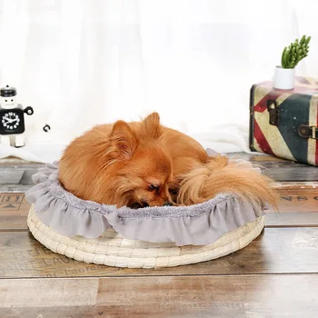 

Pet Dog Bed Warming House Soft Fluff Nest Baskets Fall and Winter Warm Kennel For Cat Puppy