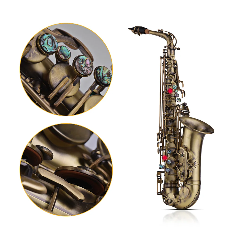 Альт саксофон Muslady Eb E flat высокого качества с антикварным покрытием чехол для Sax С