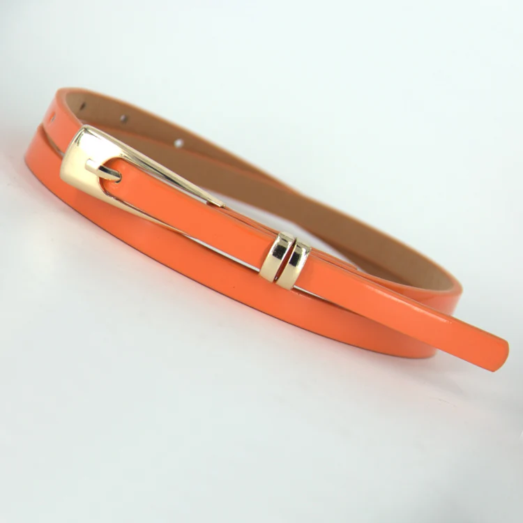 Long buckle double patent leather thin belt small strap japanned leather women&#39;s decoration ...