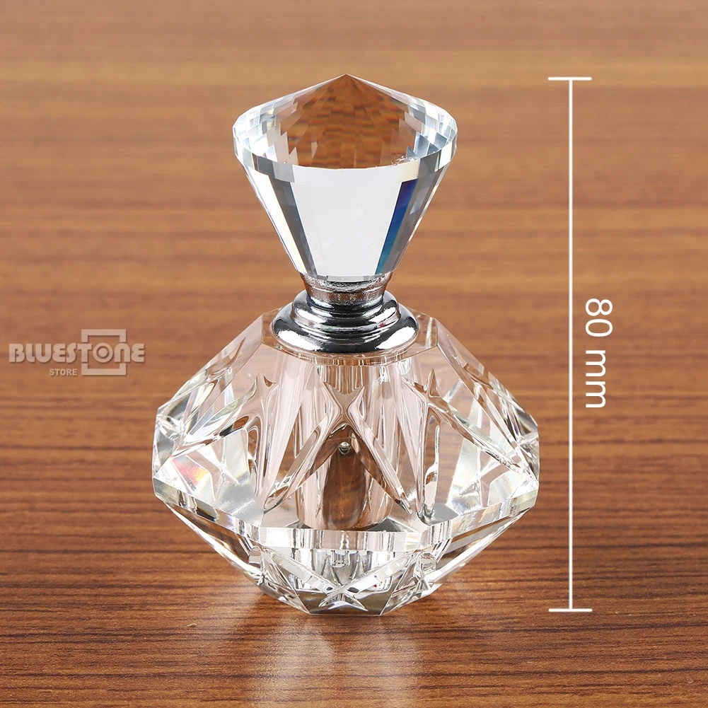 

5ml Clear Cut Glass Crystal Carved Perfume Bottle Art Bottle Gift Refillable NEW