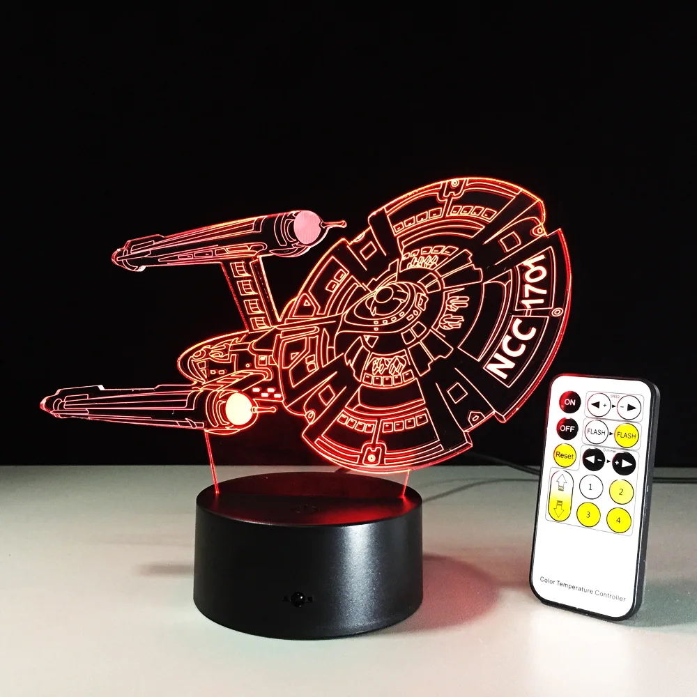 

Remote Touch Control 3D Star Trek LED Lamp 5V USB Light 7 Colors Change Lava Lamp Novelty Gift for Kids Room