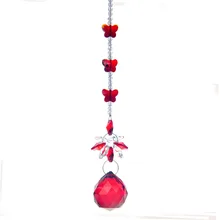 H& D ручной работы 30 мм хрустальная люстра в форме шара призмы украшения в виде бабочек Висячие солнечные Ловец(красный