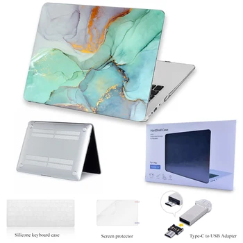 

Blue Green Marble case for MacBook Air Pro Retina 12 13 15 mac book 13.3 15.4 inch Laptop Shell Case Keyboard Cover Protector