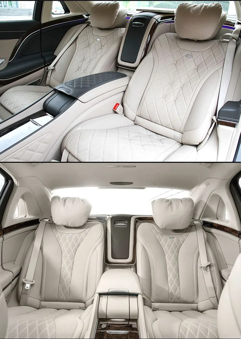 2 Pcs Semicircular Carbon Fiber Neck Pillows Car Seat Cushion Headrests Pillow For Brabus G/S/Gl/Cls 