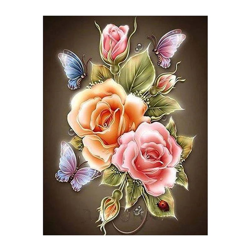 Flowers Butterfly Rose Resin Full 3D Diamond Painting DIY Diamond Mosaic Beadwork Embroidery Gift Making Tools Diamond Pattern