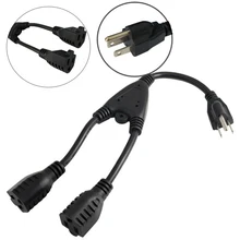 5-15 P до 2* 5-15R US до 2xUS женский 3Pin Женский Кабель питания США штекер для двойной 2 Nema 5-15R разветвитель питания Y Шнур питания exten