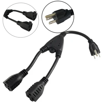 

5-15P TO 2*5-15R US to 2xUS female 3Pin Female Power Cable US Male Plug to dual 2 Nema 5-15R Power Splitter Y Cord power exten