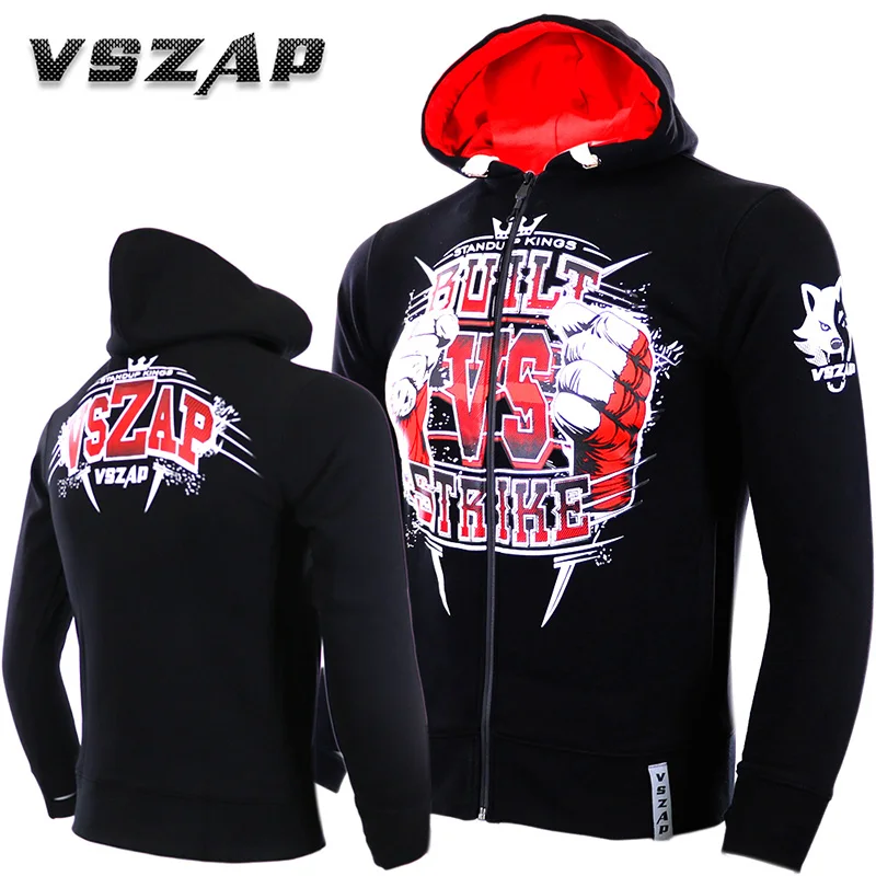Мужские уличные толстовки VSZAP MMA теплые Дышащие Боксеры с капюшоном и головой
