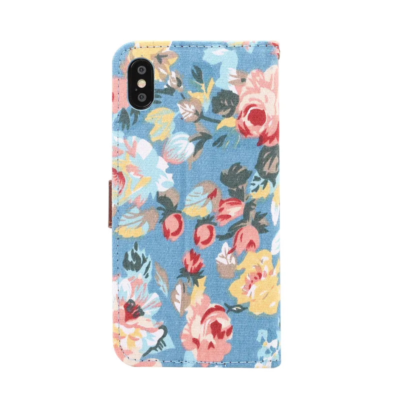 Кожаный чехол с цветочным узором для телефона iPhone XS MAX XR X 8 7 plus магнитный Бумажник