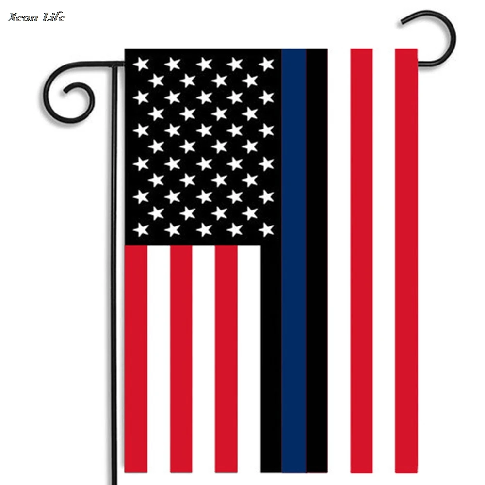 2017 New Arrival Garden Flag Black White And Blue American Flagin