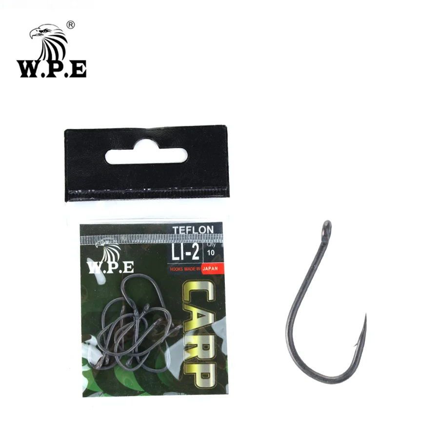 W. P. E брендовый рыболовный крючок с тефлоновым покрытием 30 шт./лот Размер 2#/4#/6#/8# колючий рыболовный крючок Рыболовные снасти для ловли карпа Pesca